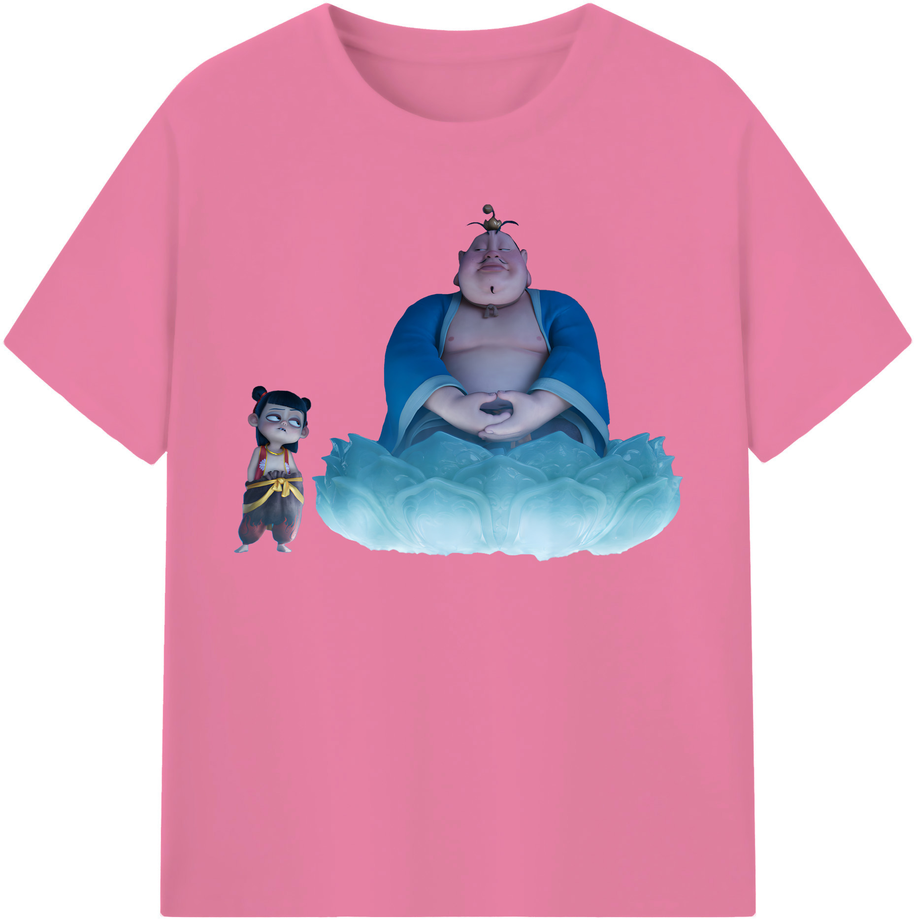（画像用） Ne Zha 2 ナタ 魔童の大暴れ 綿100％半袖Tシャツ（フロントプリント）